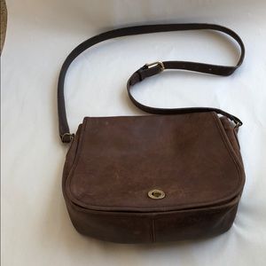 Brown leather Coach shoulder bag
